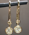 SOLD....Diamond Earrings: .37cts M/VS1 Round Brilliant Bezel Diamond Dangle Earrings R4420