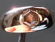 SOLD.....Gents Diamond Ring: 1.09ct Fancy Orange-Brown VS1 Hexagonal Step Cut Mens Diamond Ring GIA R4902