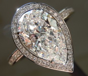 SOLD....Colorless Diamond Ring: 2.51ct E SI2 Pear Shape GIA Hand Forged Halo Ring R5014