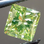 Loose Green Diamond: .78ct Fancy Intense Green-Yellow Radiant Cut GIA Amazing Color R5085
