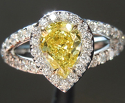 Loose Yellow Diamond: .54ct Fancy Vivid Yellow SI1 Pear Shape GIA Pure Hue R5134