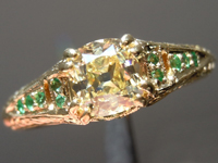 SOLD...0.74ct Fancy Yellow VS2 Old Mine Brilliant Diamond Ring R5167