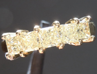SOLD....Yellow Diamond Ring: 1.05cts Fancy Light Yellow VS Princess Cut Five Stone Ring R4390