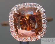 Brown Diamond Ring: 3.55ct Fancy Dark Orangy Brown I1 Cushion Cut GIA Halo Ring R5081