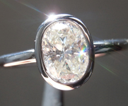 Colorless Diamond Ring: .90ct H SI2 Oval Shape Bezel Set Ring R5194