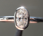 Colorless Diamond Ring: .37ct G VS2 Oval Shape Bezel Set Ring R5195