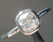 SOLD......Colorless Diamond Ring: .80ct G VVS2 Cushion Modified Brilliant Bezel Set Diamond Ring GIA R5295