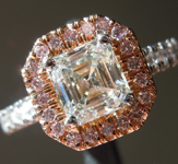 SOLD.... Colorless Diamond Ring: .99ct J VS1 Asscher Cut GIA Pink Diamond Halo Ring R5321