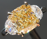 SOLD... 3.00ct Fancy Light Yellow VS2 Cushion Cut Diamond Ring GIA R5434