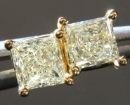 SOLD...Yellow Diamond Earrings: .84cts W-X, Natural Light Yellow Princess Cut Diamond Stud Earrings R4592