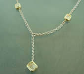 SOLD....Yellow Diamond Necklace: .38ctw Fancy Light Yellow VS1 Radiant Cut Diamond Necklace R5555
