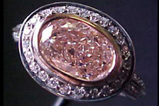 SOLD.....Halo Ring- GIA1.68ct Oval Cut Fancy Light Pink-Brown Diamond Ring R1167