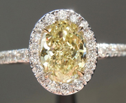 SOLD.....Yellow Diamond Ring: .90ct Fancy Yellow SI2 Oval Shape GIA Halo Ring R5662