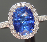 SOLD...Sapphire Ring: 2.14ct Blue Oval Shape Sapphire and Diamond Halo Ring R5598