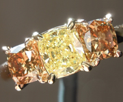 SOLD....Yellow Diamond Ring: .66ct Fancy Intense Yellow I1 Cushion Cut Diamond Ring GIA  R5717