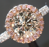 SOLD.....Brown Diamond Ring: 1.09ct S-T Light Brown, SI1 Round Brilliant Diamond Halo Ring GIA R5793