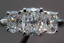 Ring- 1.09ctw Cushion 3- stone Diamond Ring R948