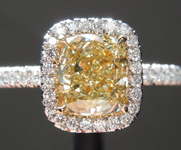 SOLD....Yellow Diamond Ring: 1.22ct Y-Z VS1 Cushion Cut Diamond Halo Ring GIA R6080