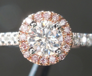 SOLD...Colorless Diamond Ring: .51ct F SI2 Round Brilliant Diamond Halo Ring R5908