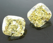 SOLD.....Yellow Diamond Earrings: 1.48cts Fancy Yellow SI2 Cushion Cut Diamond Earrings R6212