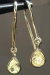 SOLD...Yellow Diamond Earrings: .79cts Fancy Yellow SI2 Pear Shape Diamond Dangle Earrings R6409
