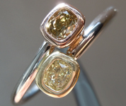 SOLD.......Diamond Ring: .37ctw Fancy Yellow and Fancy Deep Green Yellow Diamond Ring R6041