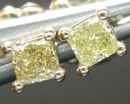 SOLD...Yellow Diamond Earrings: .35ctw Fancy Yellow VS Princess Cut Diamond Stud Earrings R2043