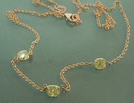SOLD....Diamond Necklace: .74ctw Natural Yellow Three Stone Diamond Necklace R6706