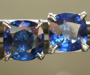 SOLD...1.37ctw Blue Cushion Cut Sapphire Earrings R7018
