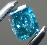 Loose Blue Diamond: .22ct Fancy Deep Green-Blue SI1 Cushion Modified Brilliant Diamond GIA R7204