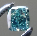 Loose Diamond: .17ct Fancy Deep Bluish Green VS2 Cushion Modified Brilliant Diamond GIA R7206