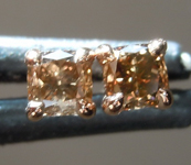 SOLD.....Brown Diamond Earrings: .43ctw Fancy Brownish Yellow SI1 Cushion Cut Diamond Earrings R7199