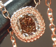 SOLD........Diamond Pendant: .31ct Fancy Light Brownish Yellow VS2 Cushion Cut Diamond Necklace R6992