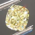 Loose Yellow Diamond: .59ct Fancy Yellow SI1 Cushion Cut Diamond GIA R6886