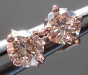 SOLD...0.48ctw U-V (Brown) VS1 Round Brilliant Diamond Earrings R7590