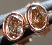 0.34ctw Deep Brown Oval Diamond Earrings R7884