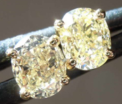 SOLD..........1.05ctw Natural Yellow Oval Diamond Earrings R7888