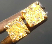 SOLD....54ctw Light Yellow Radiant Cut Diamond Earrings R8053