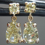SOLD....1.16ctw Greenish Yellow Diamond Earrings R8271