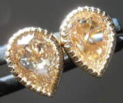 SOLD...1.39ctw Brownish Yellow VS Pear Shape Diamond Earrings R8282
