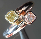 0.40ctw Pink and Yellow Radiant Cut Diamond Ring R8341