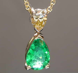 SOLD...0.32ct Pear African Emerald Necklace R8460