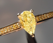 0,49ct Intense Yellow I1 Pear Shape Diamond Ring R8642