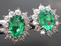 2.06cts Oval Brilliant Emerald Earrings R8872