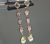 1.43ctw Pink and Yellow Diamond Earrings R8976