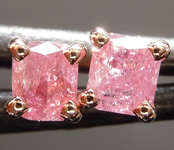 SOLD....0.50ctw Fancy Pink Cushion Cut Diamond Earrings R9052