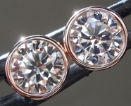 SOLD.....1.72ctw U-V (Brown) VS2 Round Brilliant Diamond Earrings R9218