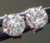 SOLD....1.04ctw J-K (Brown) Round Brilliant Diamond Earrings R9267