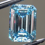 2.10ct Intense Blue SI2 Emerald Cut Lab Grown Diamond R9408