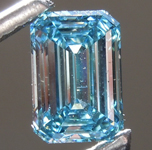 1.01ct Intense Blue VS2 Emerald Cut Lab Grown Diamond R9421